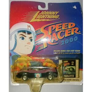 Johnny Lightning Speed Racer #12 Black Purple  2000 Bonus Cel #8 Token